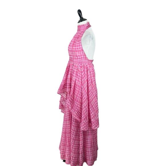 Aje Bungalow Sienna Gingham Halter Neck Maxi Dress Gown Pink AU Size 6 US Size 2 - Picture 9 of 13
